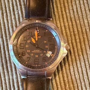 Victorinox Swiss Army Black and Orange Dial Watch